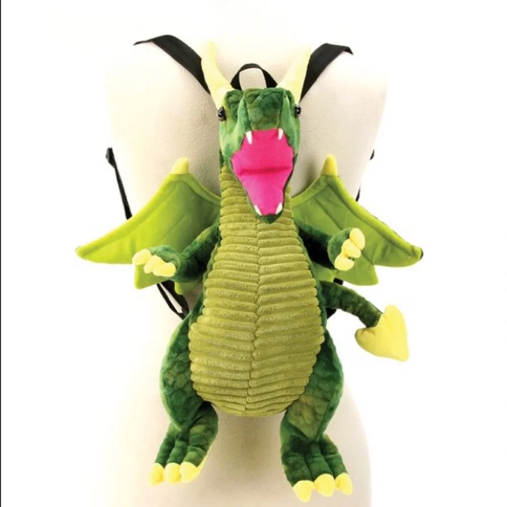 RESTOCK Cosplay Green Magical Dragon Cute Plush 3D Backpack Bag